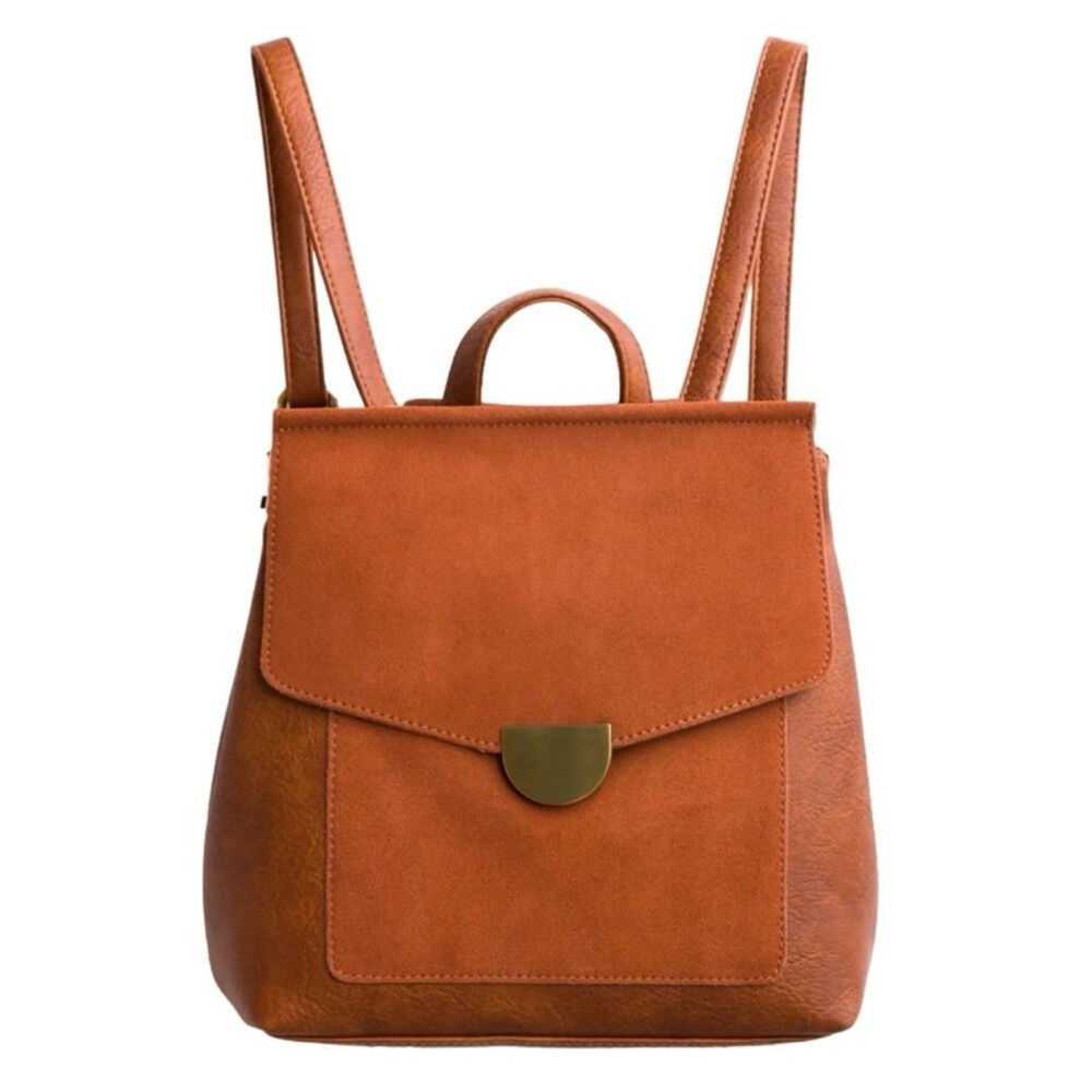 Moda Luxe Heather Suede Convertible Backpack in Cognac
